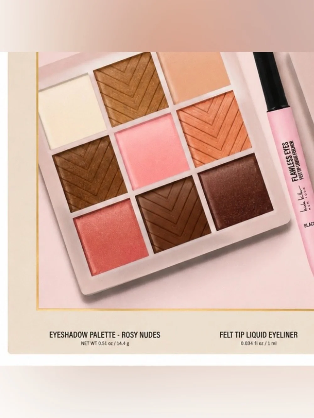 Nicole Miller Flawless Eyes 9 Shade Eyeshadow Palette & Black Liquid Eyeliner